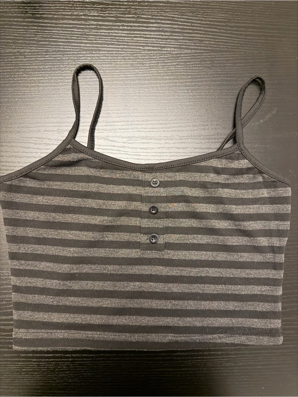 Striped Gray Spaghetti Strap Tank Top